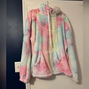 Pastel/TieDye Sweater w/hood, Girls Large